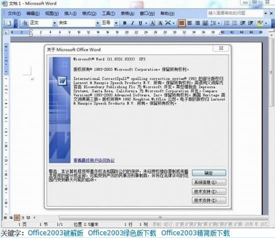 Office2003 3合一 精簡綠色版