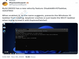 Win11預(yù)覽版新增隱藏變量，啟用后將禁用 Win10 時(shí)代舊任務(wù)欄