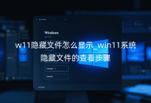 w11隱藏文件怎么顯示_win11系統(tǒng)隱藏文件的查看步驟